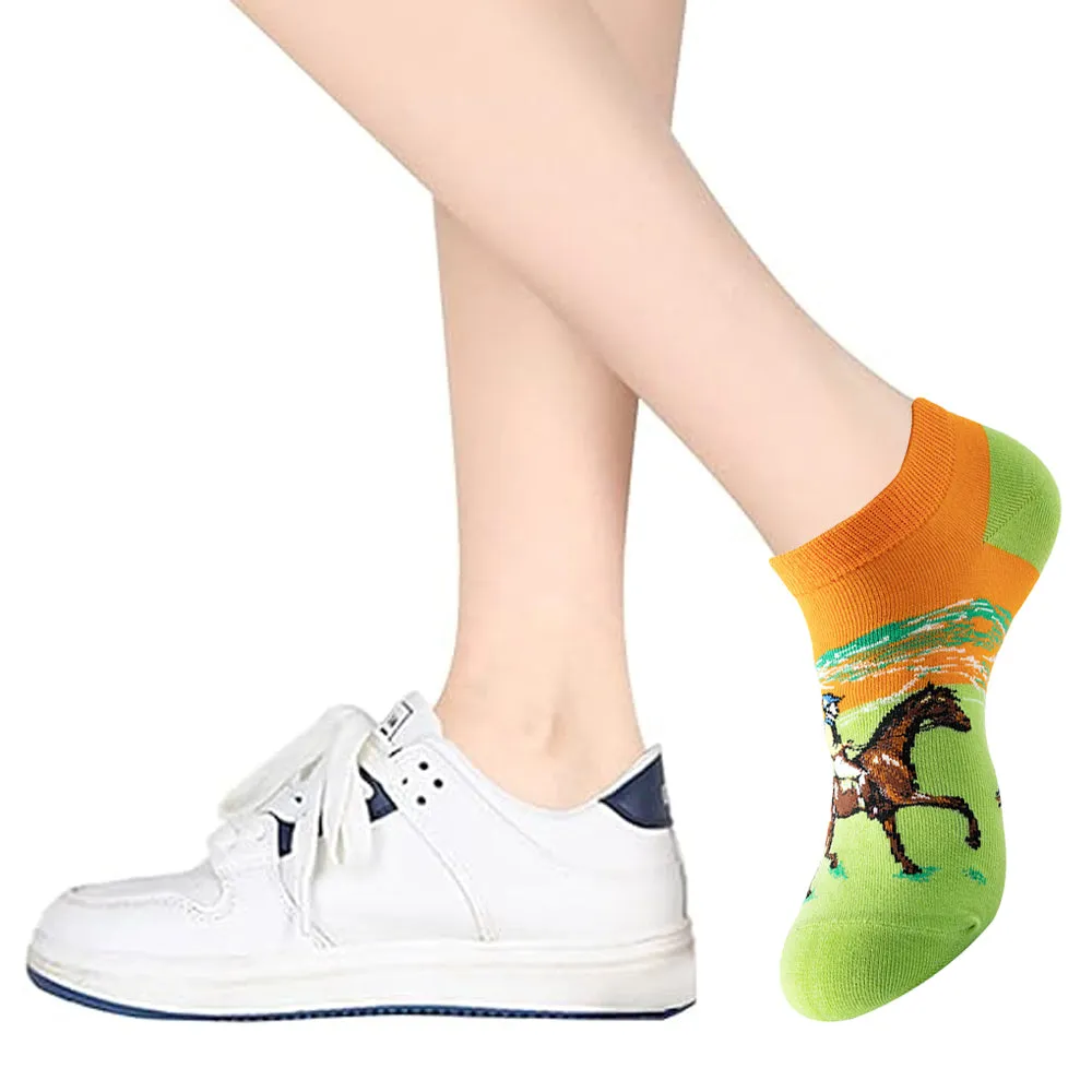 5 Pairs of Low Cut Socks Funny Womens Novelty Socks No Show Socks Style 2