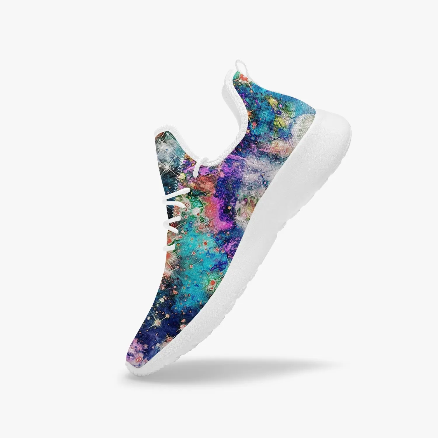Acquiesce Apothos Psychedelic Split-Style Classic Mesh Knit Sneakers