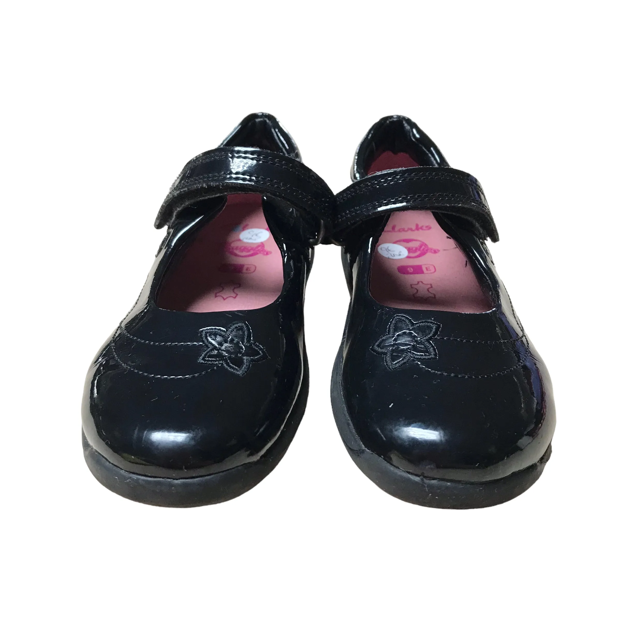 Clarks Black Leather School Shoes Shoe Size 9E junior