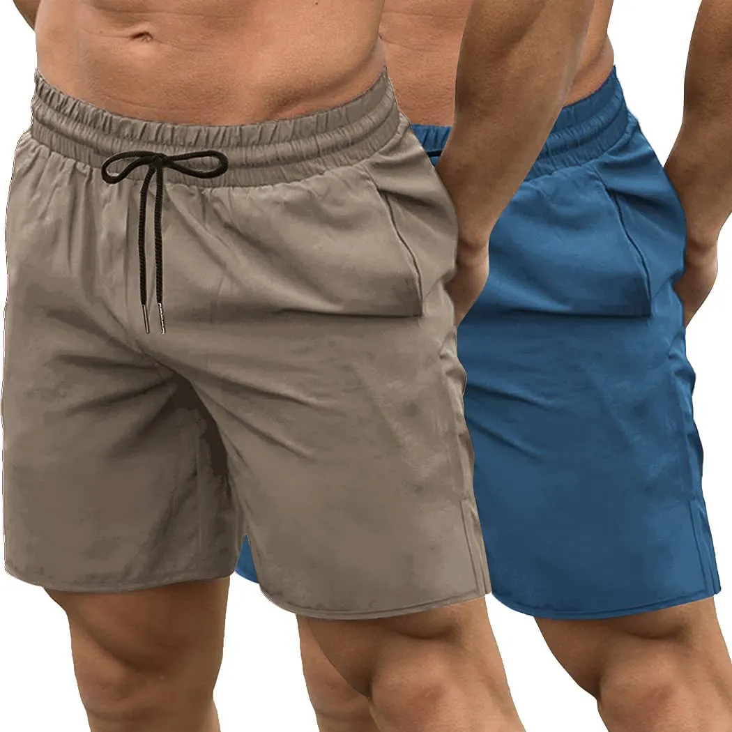 COOFANDY Men's 2 Pack Gym Workout Shorts Quick Dry Bodybuilding Weightlifting Pants Training Running Jogger with Pockets