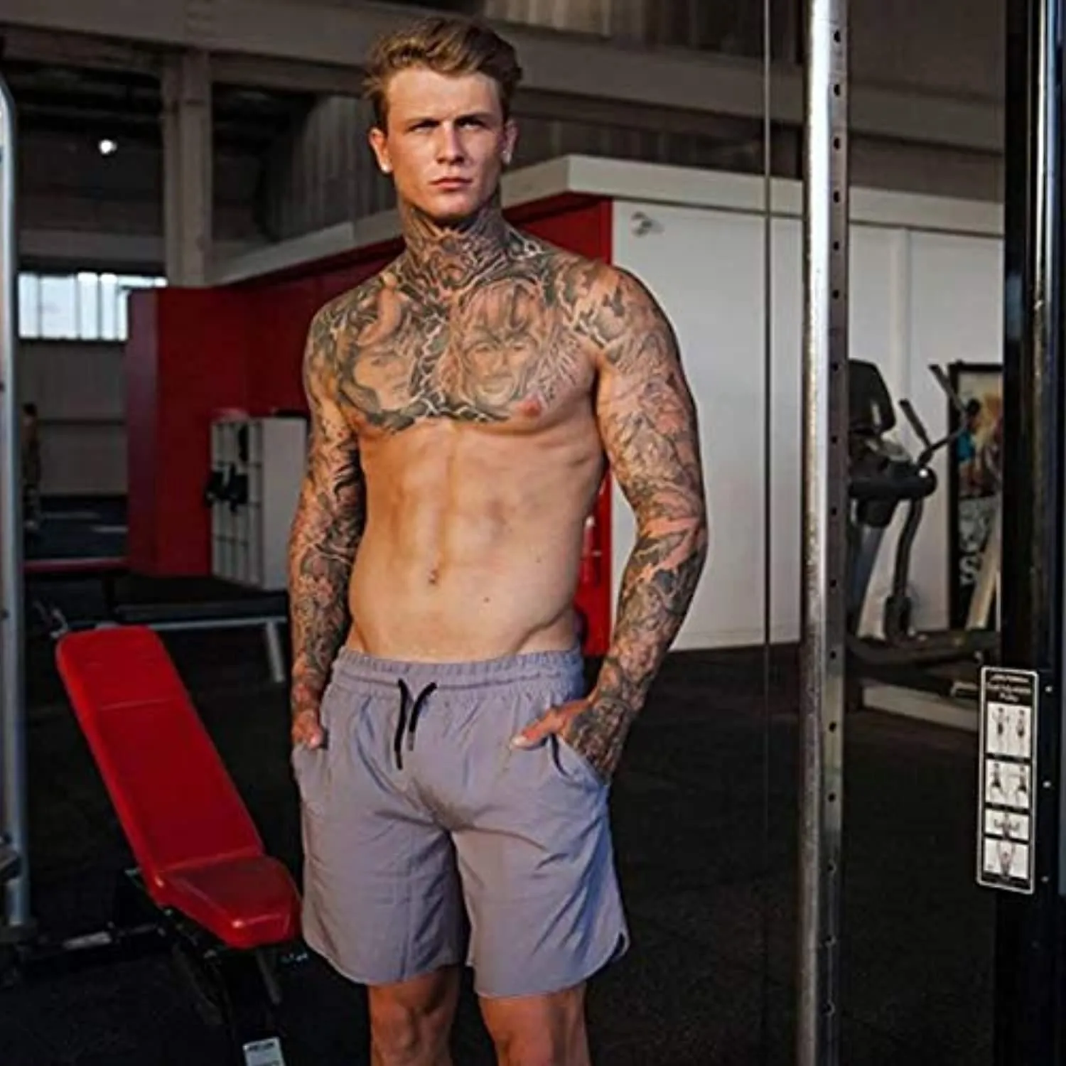 COOFANDY Men's 2 Pack Gym Workout Shorts Quick Dry Bodybuilding Weightlifting Pants Training Running Jogger with Pockets