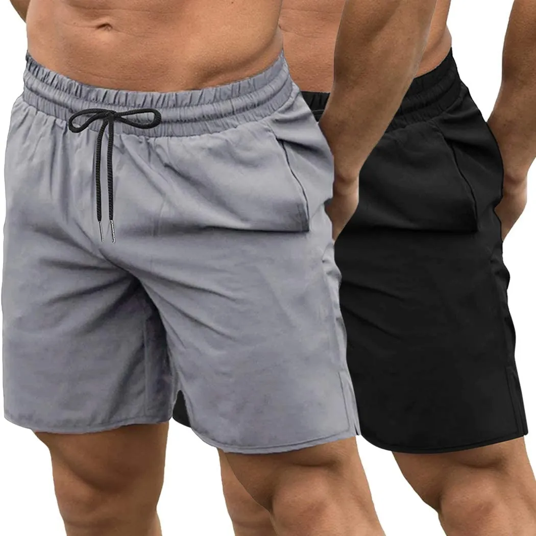 COOFANDY Men's 2 Pack Gym Workout Shorts Quick Dry Bodybuilding Weightlifting Pants Training Running Jogger with Pockets