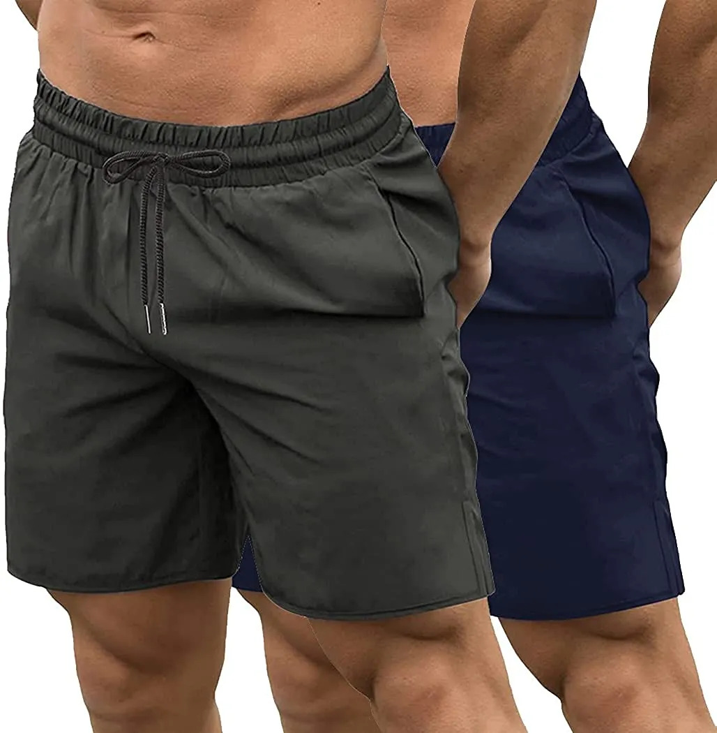 COOFANDY Men's 2 Pack Gym Workout Shorts Quick Dry Bodybuilding Weightlifting Pants Training Running Jogger with Pockets