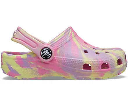 Crocs Kids Classic Marbled Clog - Pink Lemonade
