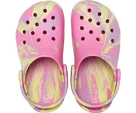 Crocs Kids Classic Marbled Clog - Pink Lemonade