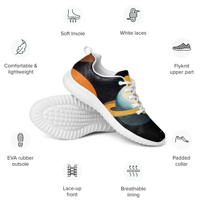 Dipaliz Abstract Athletic Shoes Black Yellow Pattern