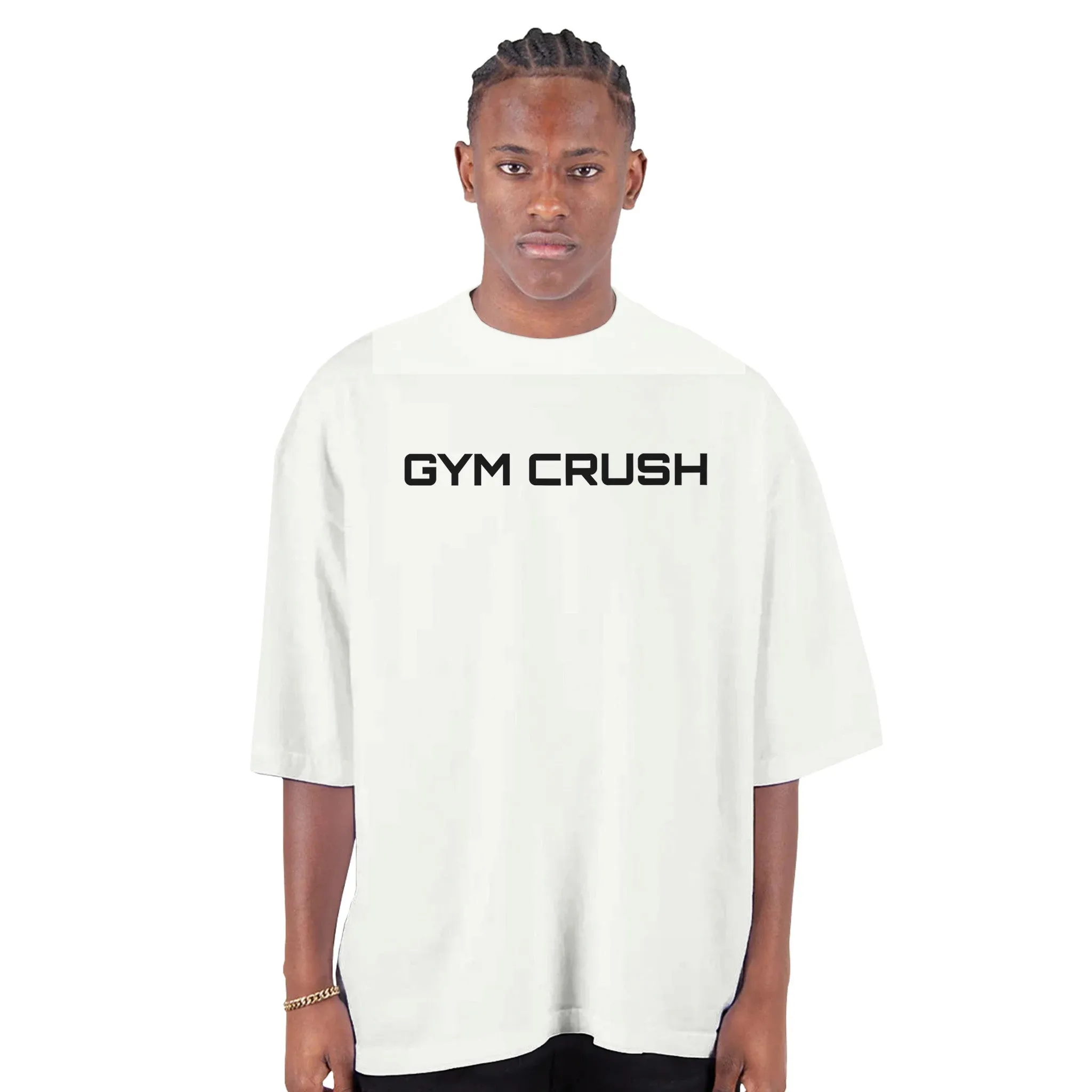 Gym Crush Men's Oversized Drop-Shoulder Crewneck T-Shirt