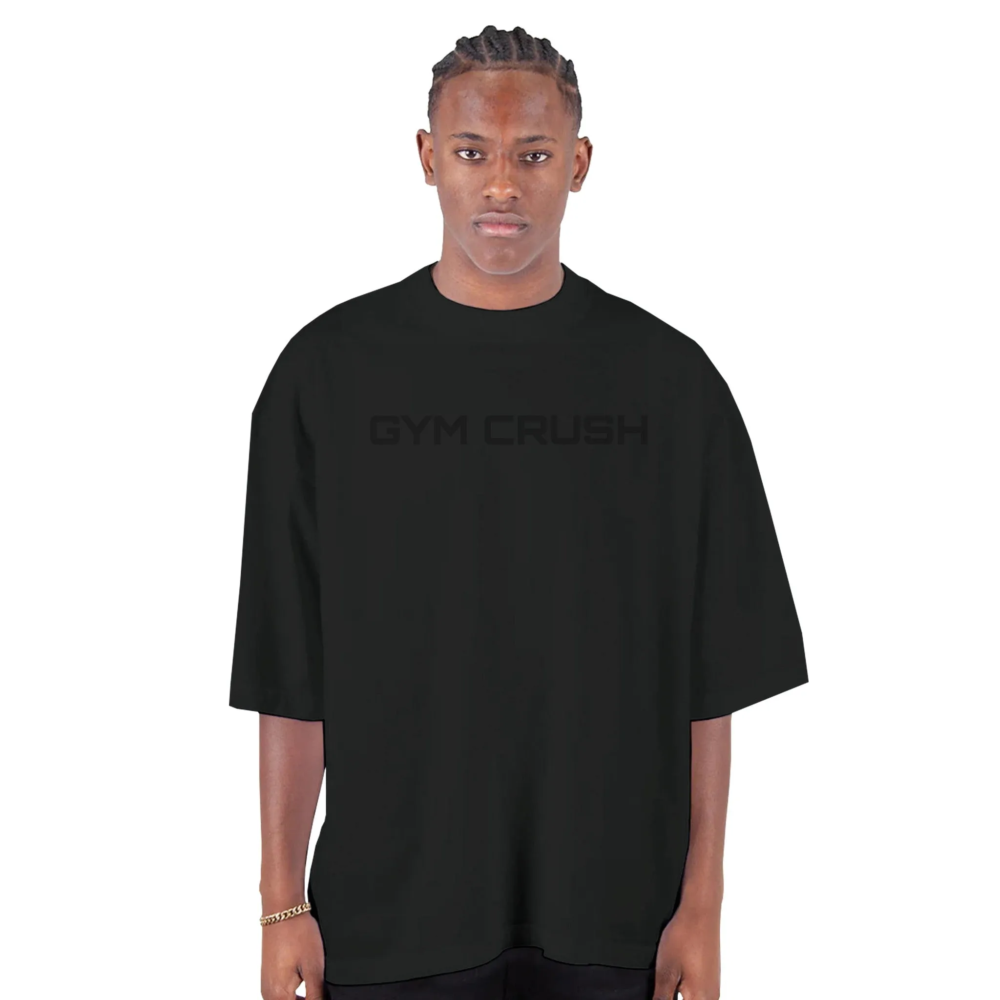 Gym Crush Men's Oversized Drop-Shoulder Crewneck T-Shirt