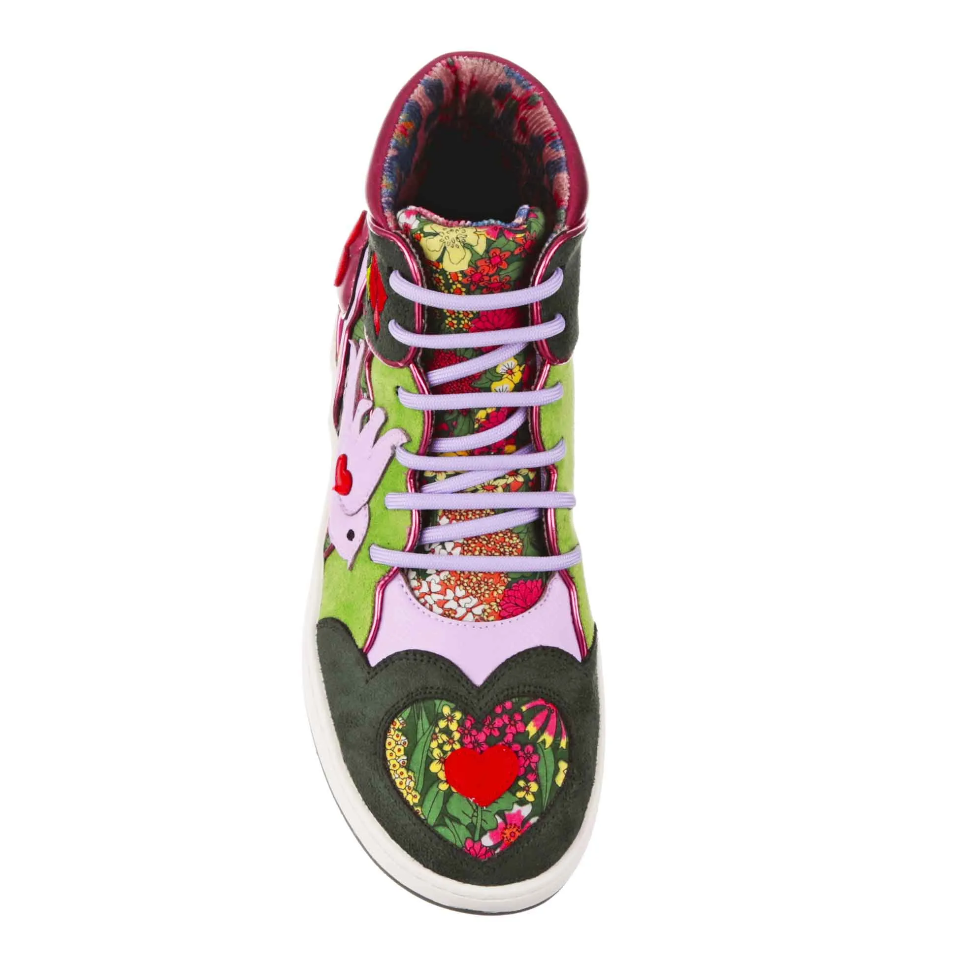 Irregular Choice Women's 4656 07 High Skies High Top Sneakers Green Multi