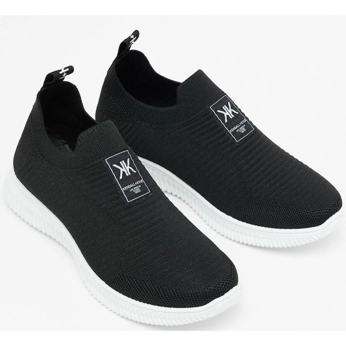 KENDALL   KYLIE Eyana Black White Womens Mesh Slip On Trainers