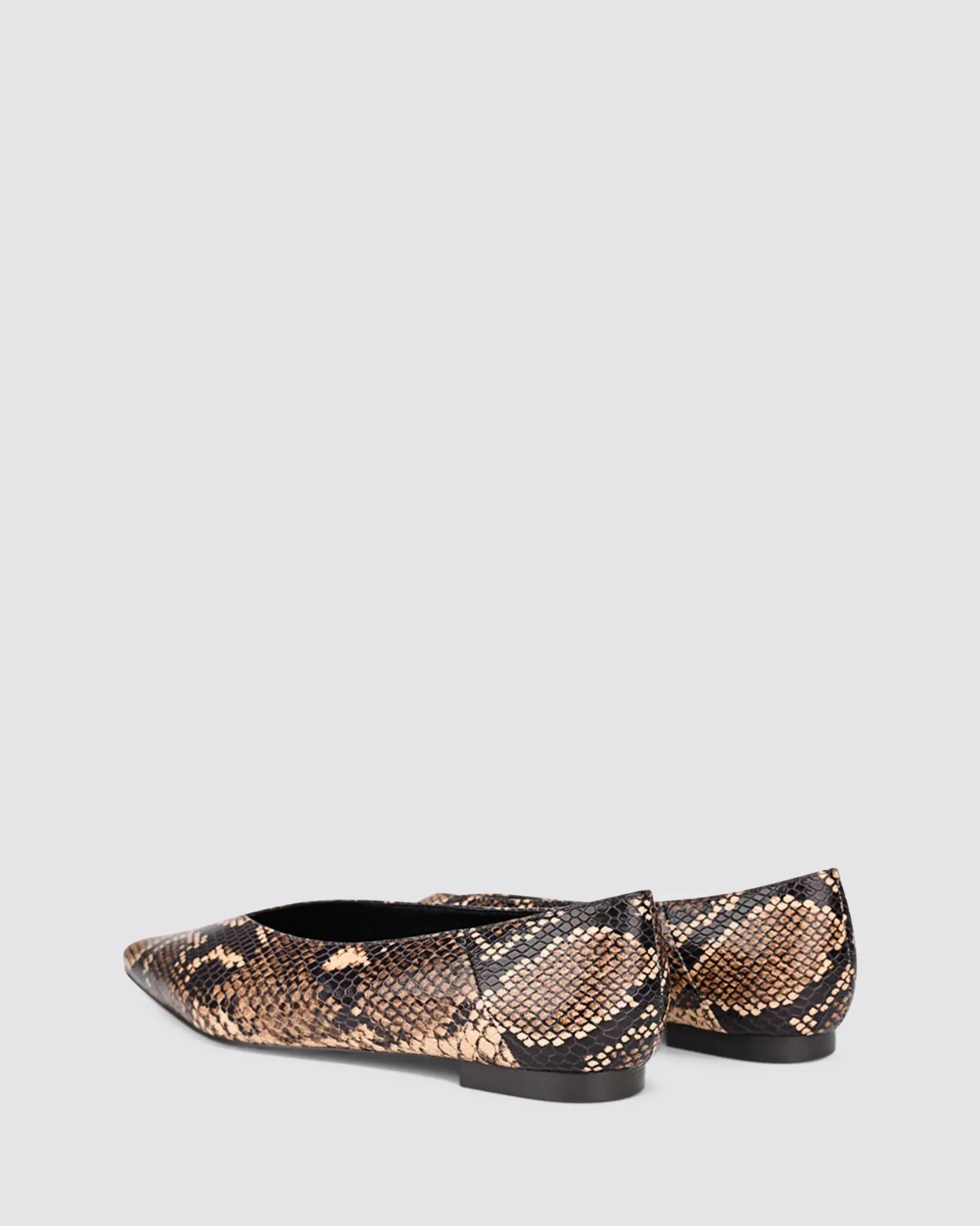LOCKE FLAT PUMPS BROWN SNAKE LEATHER