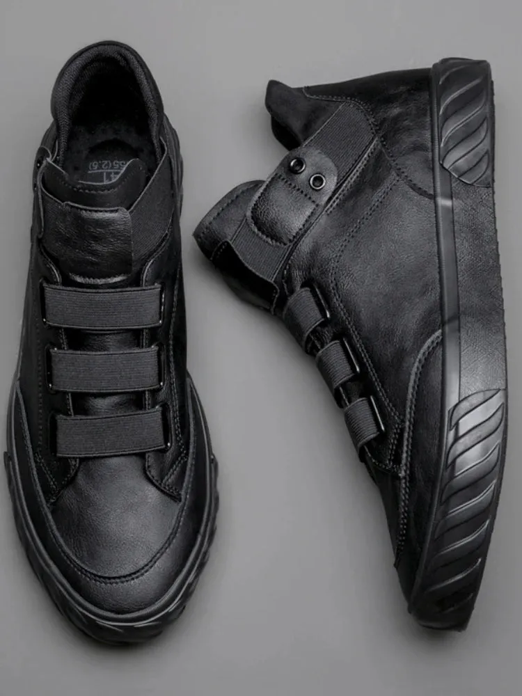 Men's Leather Shoes - Korean Trend, Comfortable Loafer, British Fashion High-Top Sneakers, New Moccasins Zapatos De Hombre