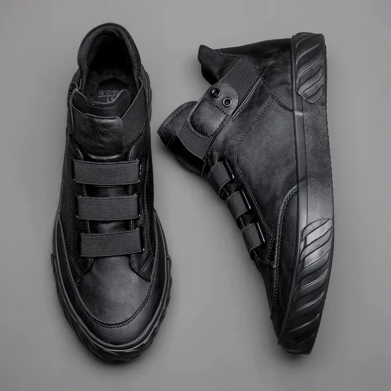Men's Leather Shoes - Korean Trend, Comfortable Loafer, British Fashion High-Top Sneakers, New Moccasins Zapatos De Hombre
