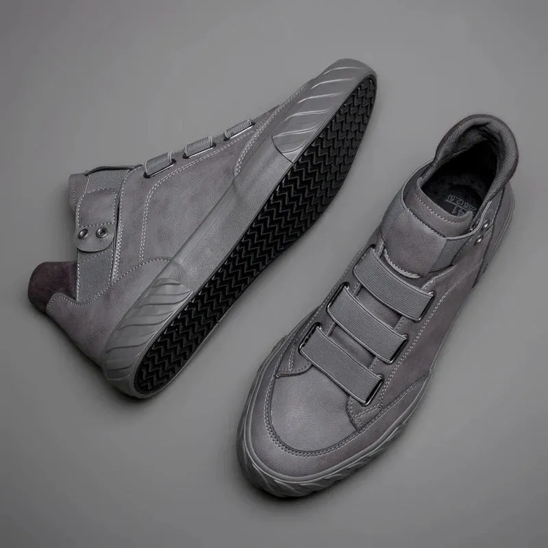 Men's Leather Shoes - Korean Trend, Comfortable Loafer, British Fashion High-Top Sneakers, New Moccasins Zapatos De Hombre