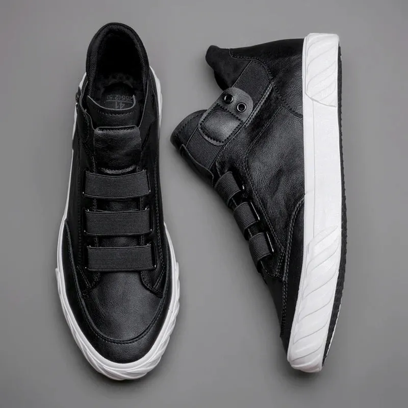 Men's Leather Shoes - Korean Trend, Comfortable Loafer, British Fashion High-Top Sneakers, New Moccasins Zapatos De Hombre