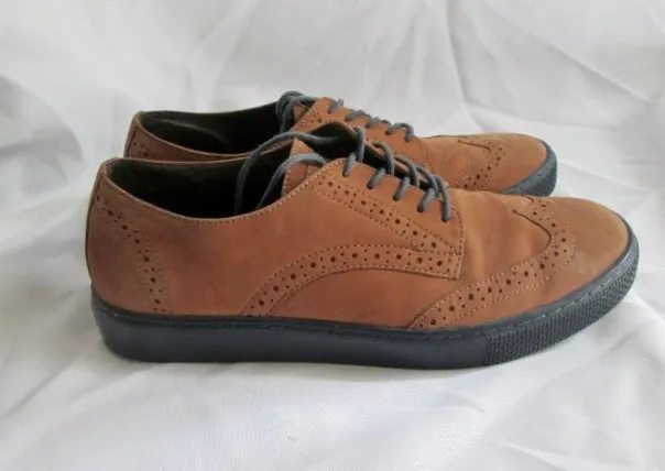 Mens MR. B'S FOR ALDO Suede Wingtip Oxford Leather Shoe 9 Derby BROWN