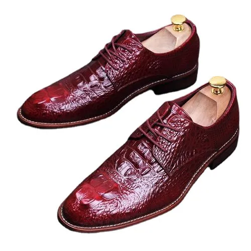 Men's pointed leather shoes Business dress Men's shoes lace
