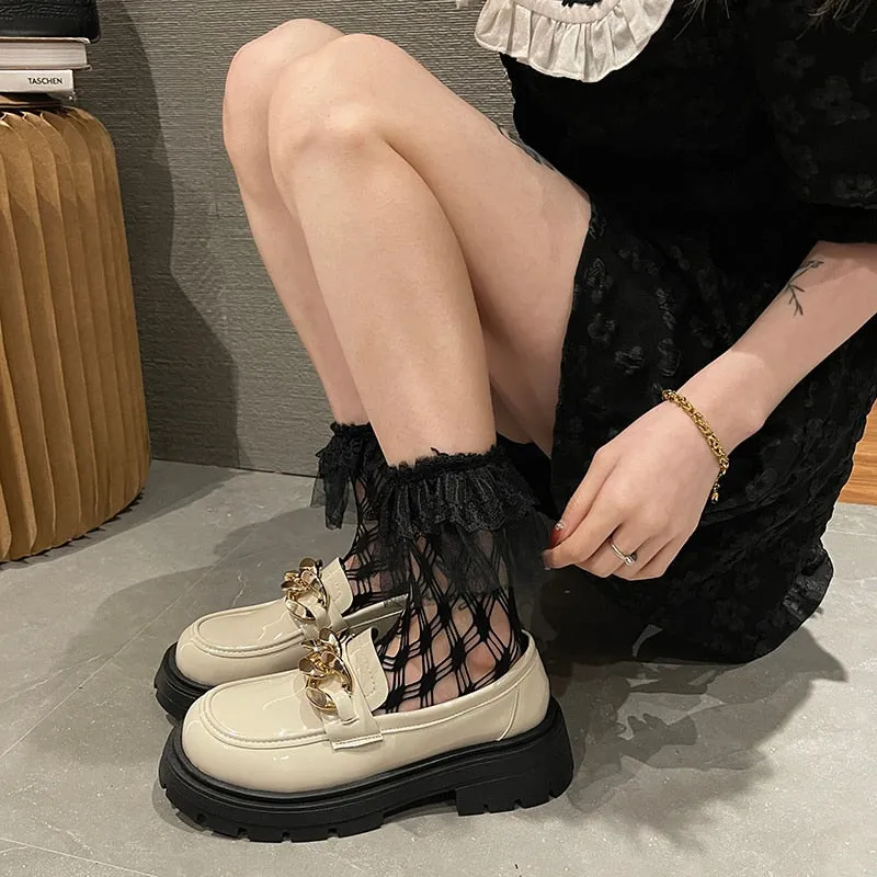 Nellie Round Toe Chunky Lolita Platform Loafers - 4 Colors