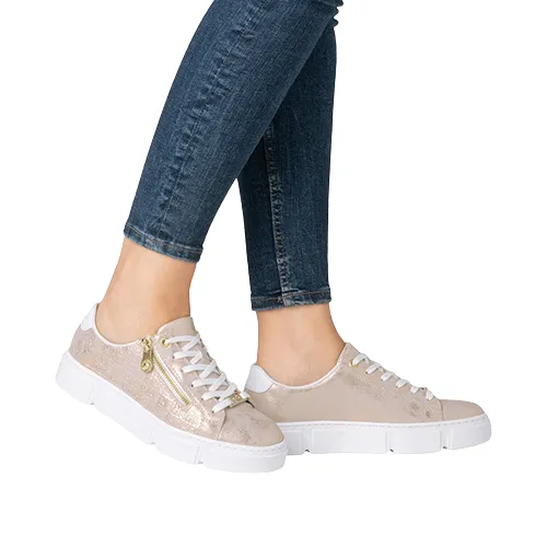Rieker Ladies Trainers - N5917-90 - Rose Gold