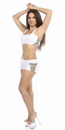 Sexy Seaman Criss Cross Athletic Green Sports Bra Top - White/Green