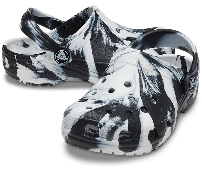 Toddler Classic Marbled Clog - Black/White