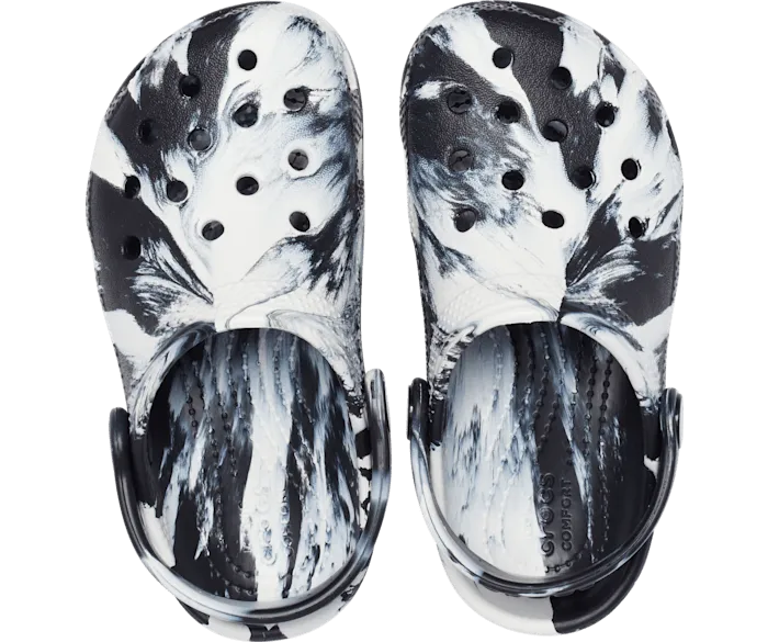 Toddler Classic Marbled Clog - Black/White