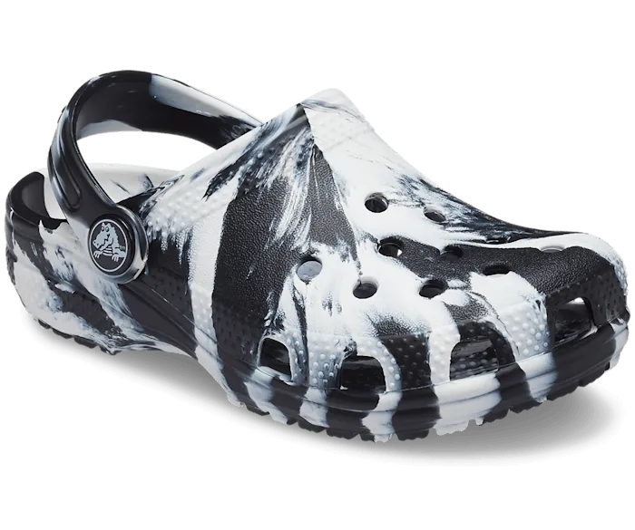 Toddler Classic Marbled Clog - Black/White